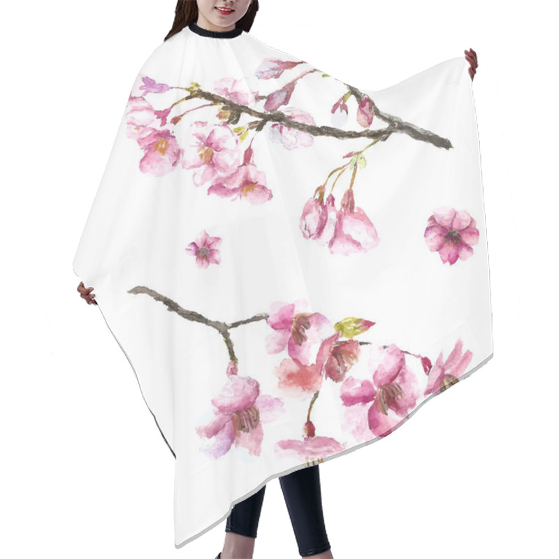 Personality  Hand Drawn Cherry Blossoms. Hair Cutting Cape