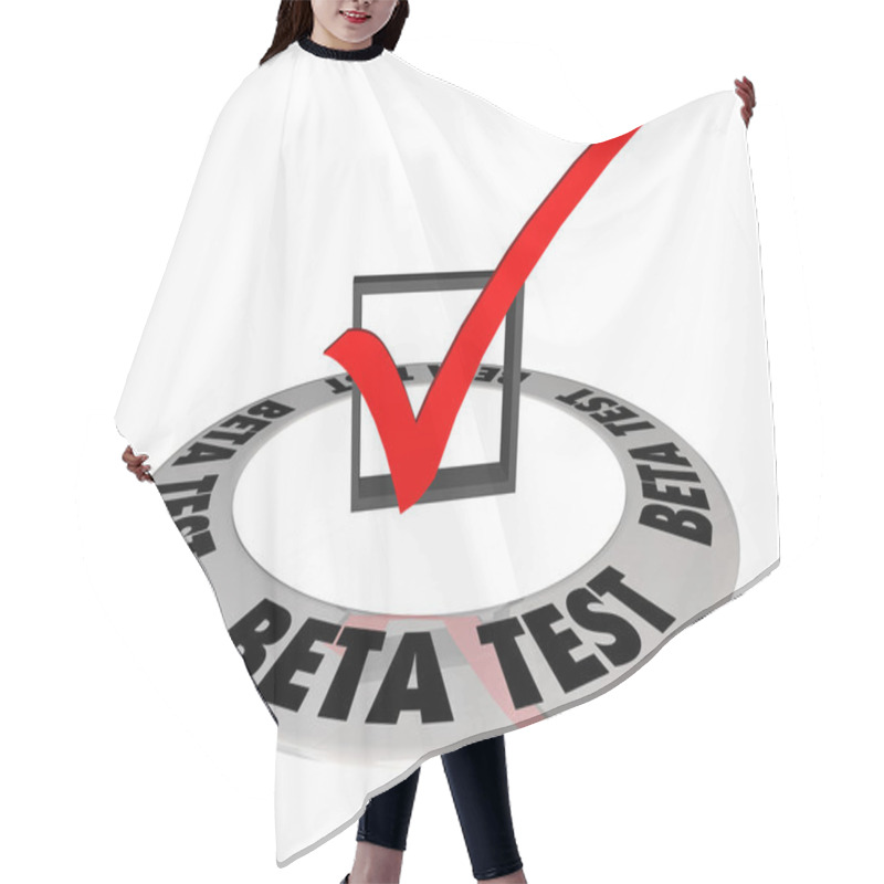 Personality  Beta Test Check Mark Box Hair Cutting Cape