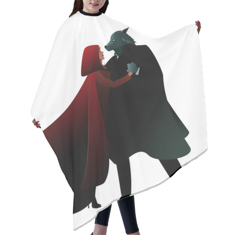 Personality  Little Red Riding Hood And The Wolf Dancing In The Forest In The Light Of The Full Moon Hair Cutting Cape