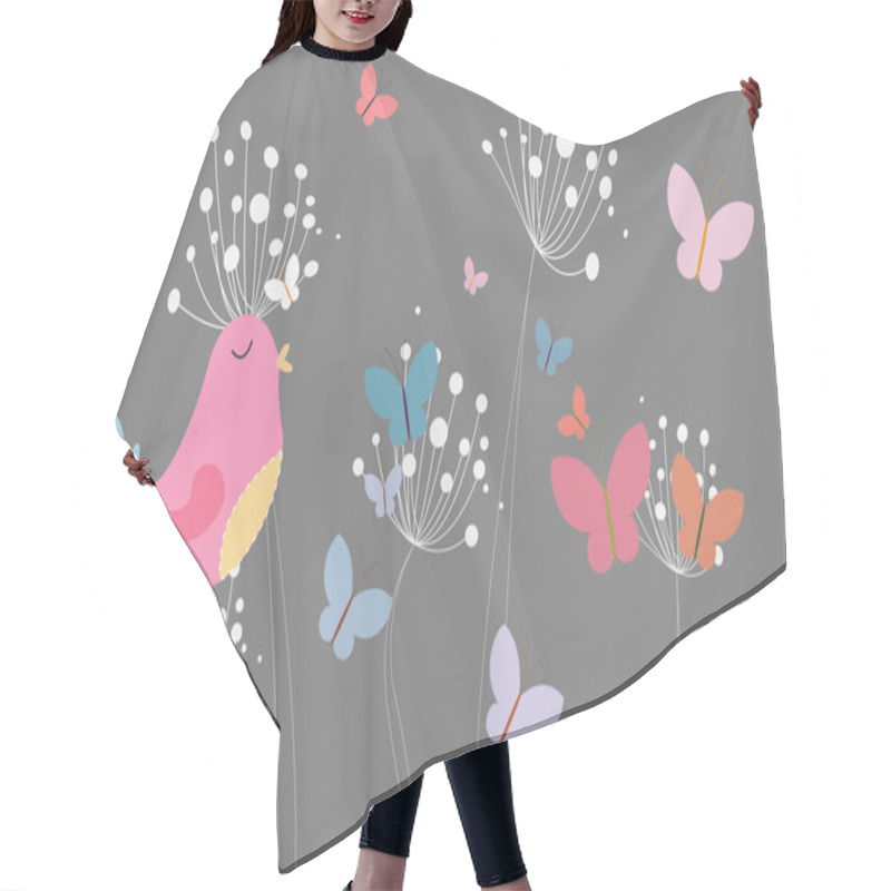 Personality  Bird With Heart And Dandelions Hair Cutting Cape