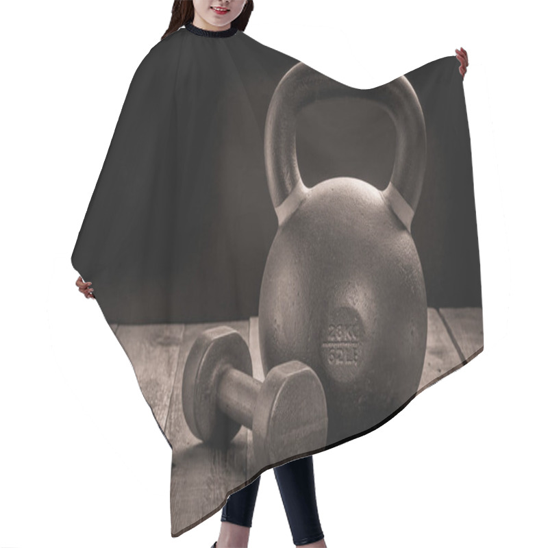 Personality  Iron Kettlebell And Dumbbell Hair Cutting Cape