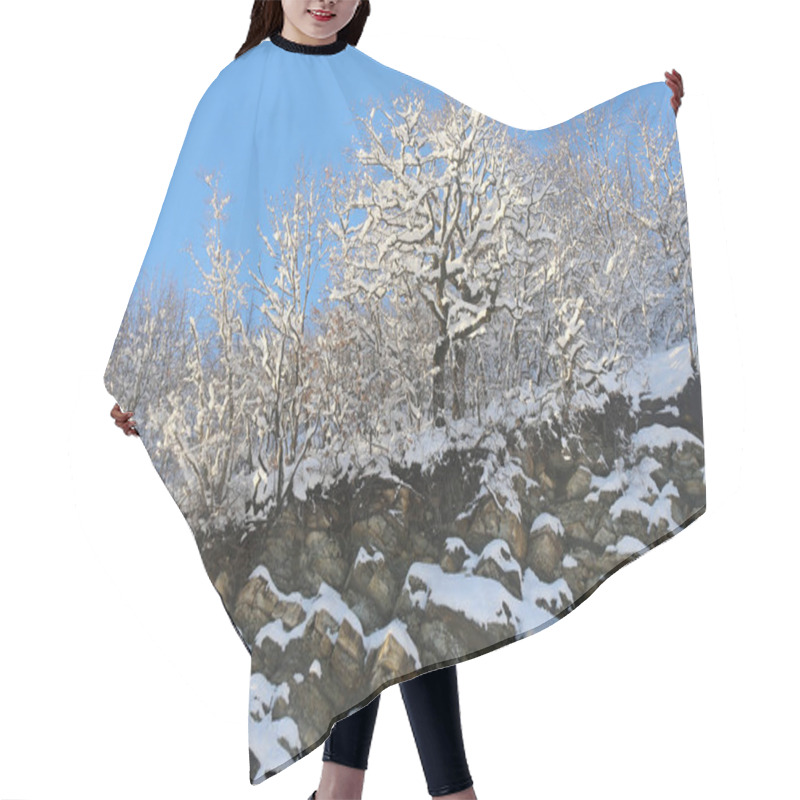 Personality   Snowy Winter Landscape Hair Cutting Cape