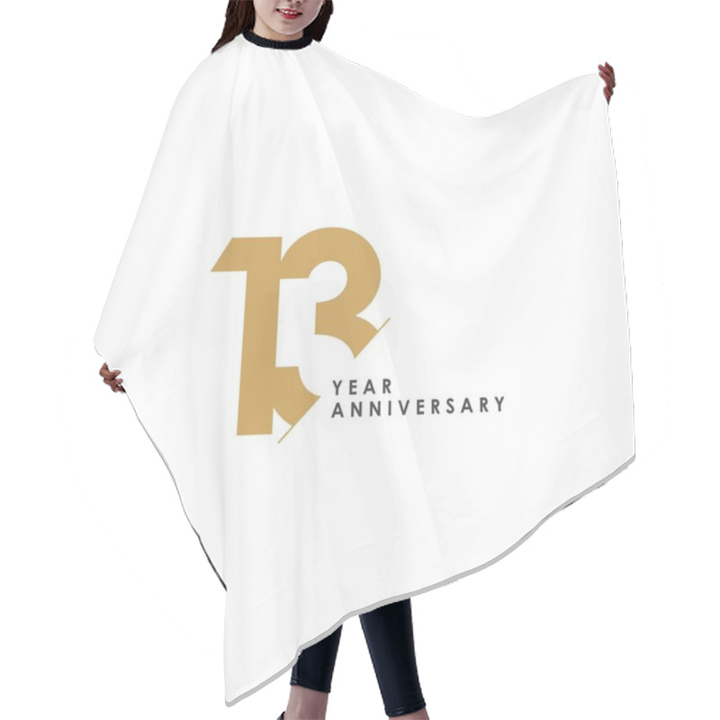 Personality  13 Year Anniversary Vector Template Design Illustration Hair Cutting Cape