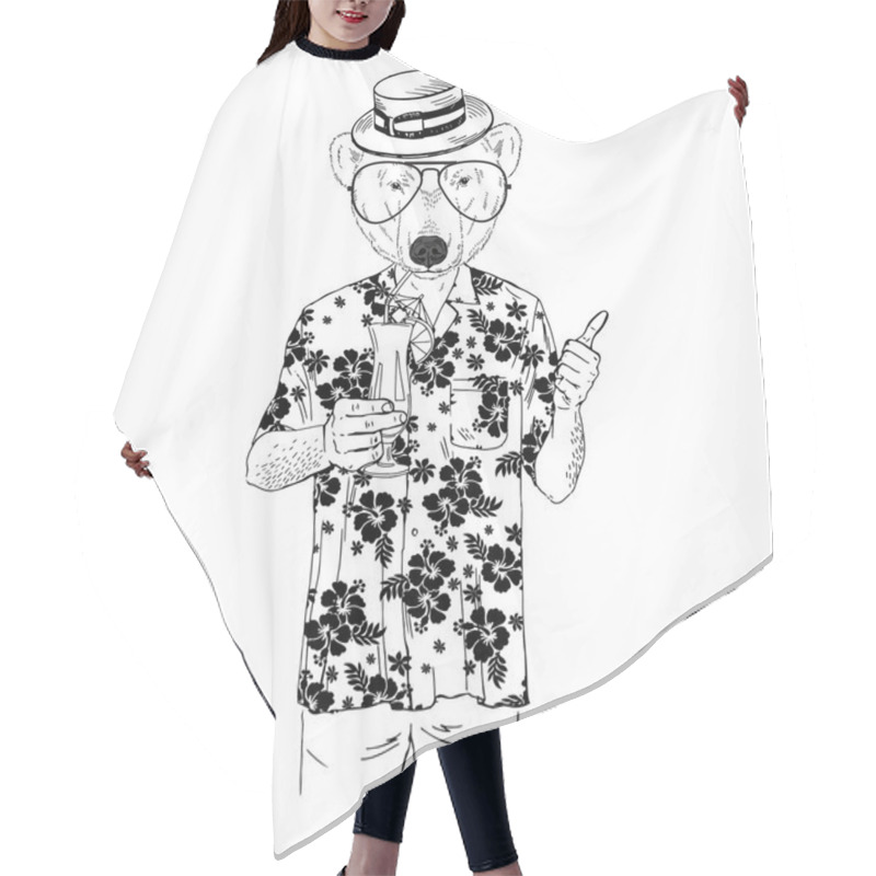 Personality  Polar Bear Dressed Up  Hair Cutting Cape