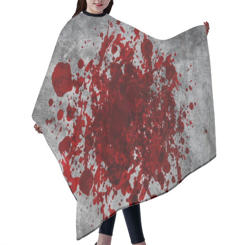 Personality  Blood On The Wall, Halloween Bloody Murder Or Death Crime Killer Violation Concept. Hair Cutting Cape