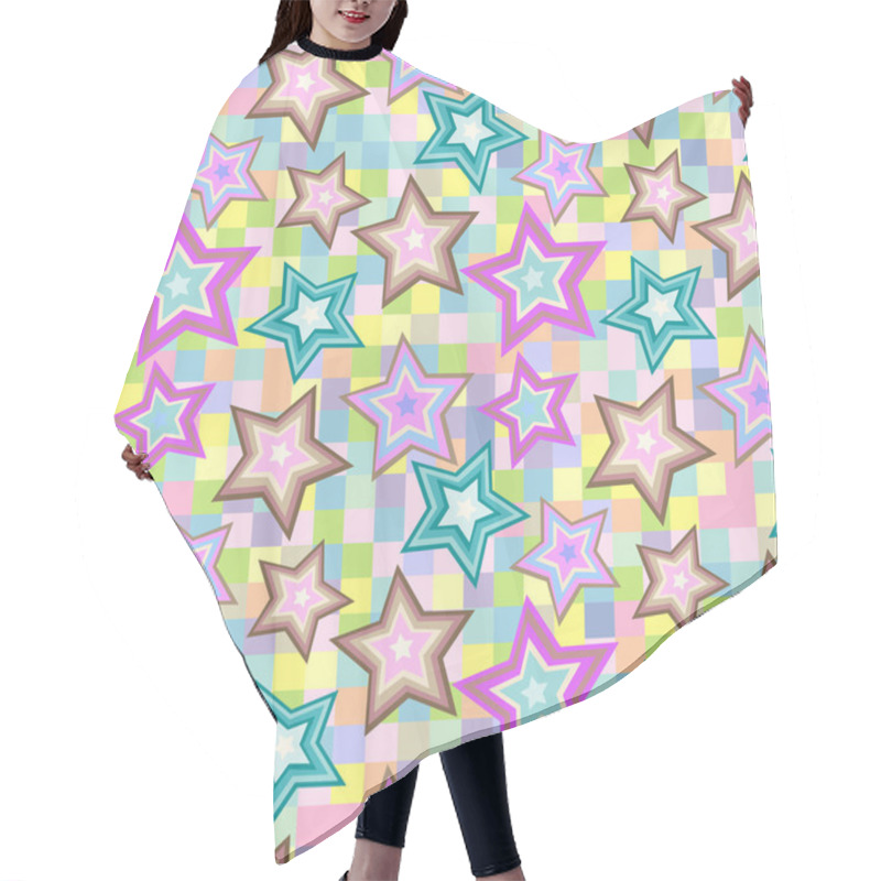 Personality  Seamless Star Pattern Hair Cutting Cape