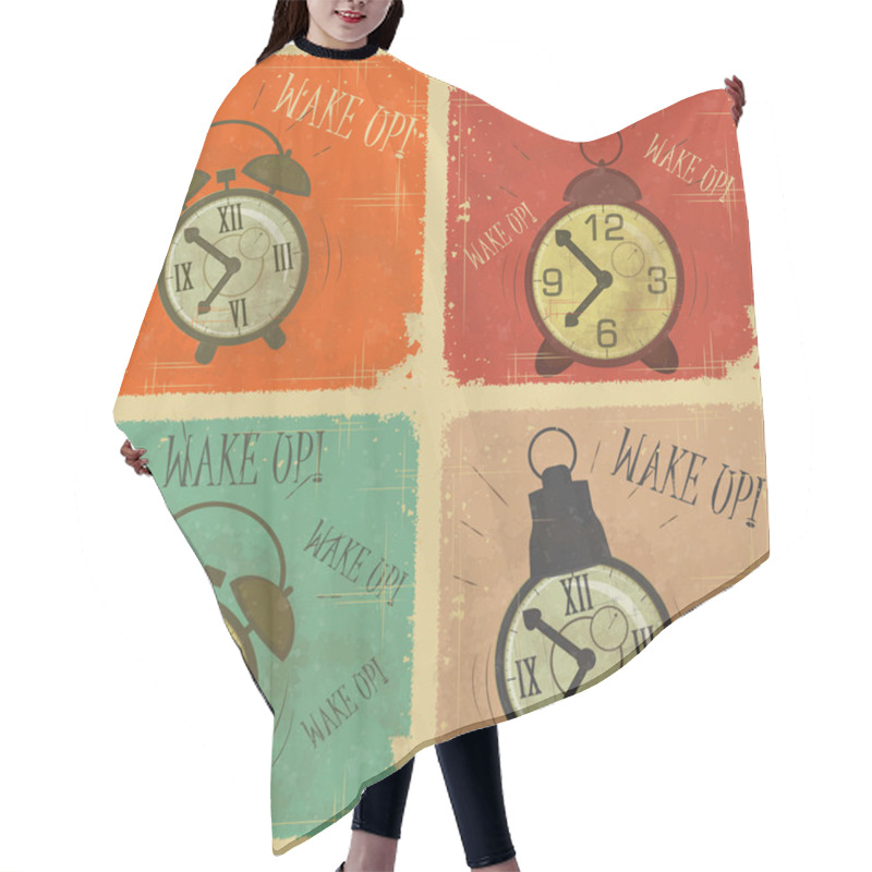 Personality  Retro Alarm Clock With Text: Wake Up! Hair Cutting Cape