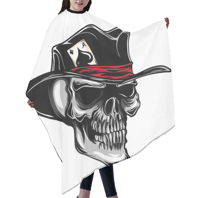 Personality  Skull With Top Hat And Ace Of Spades Hair Cutting Cape