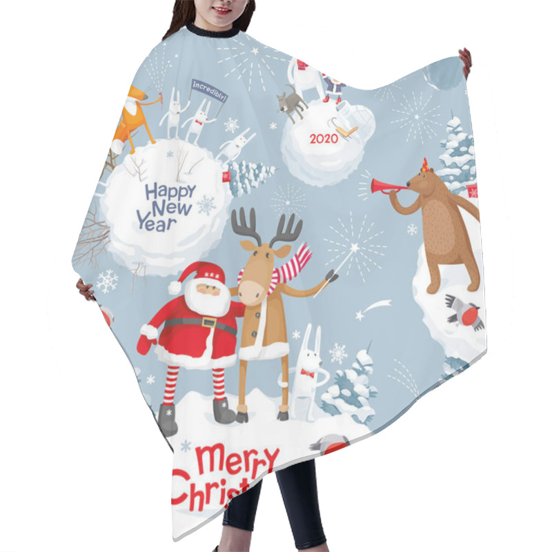 Personality  Vector Christmas Planets Hair Cutting Cape