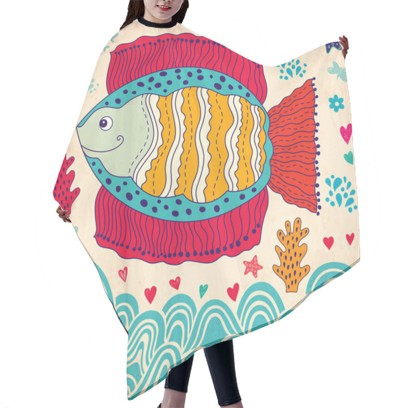 Personality  Cartoon Funny Fish Hair Cutting Cape