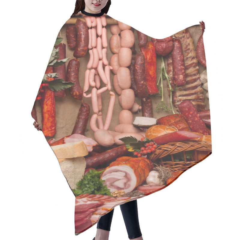 Personality  Smoked Meat And Sausages Hair Cutting Cape