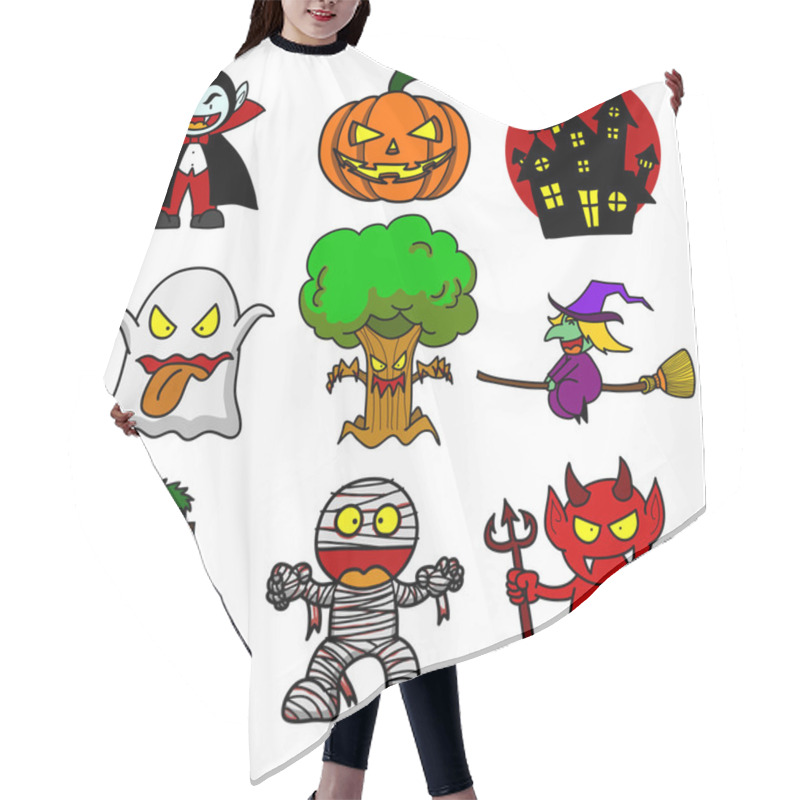 Personality  Halloween Character Cartoon. Hair Cutting Cape