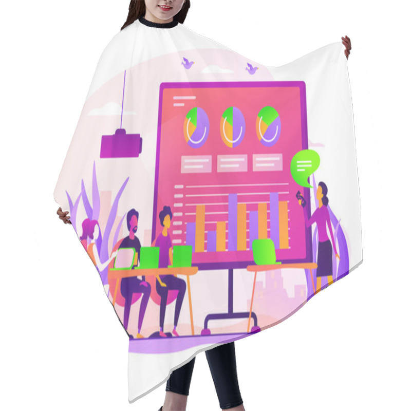 Personality  Digital Presentation Concept Vector Illustration Hair Cutting Cape