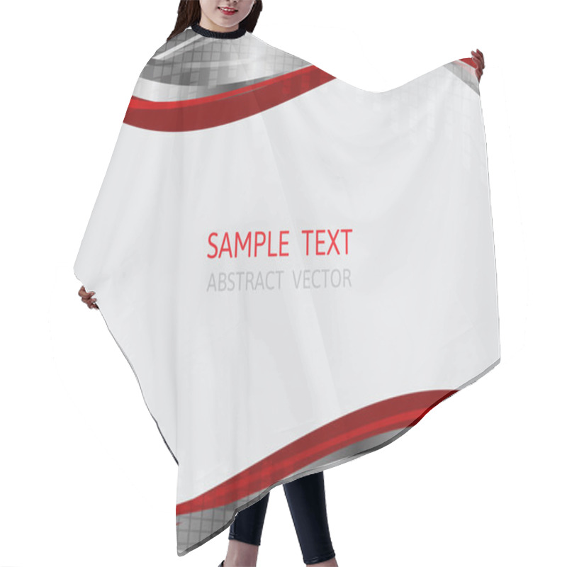 Personality  Silver And Red Wave Vector Background With Copy Space Hair Cutting Cape