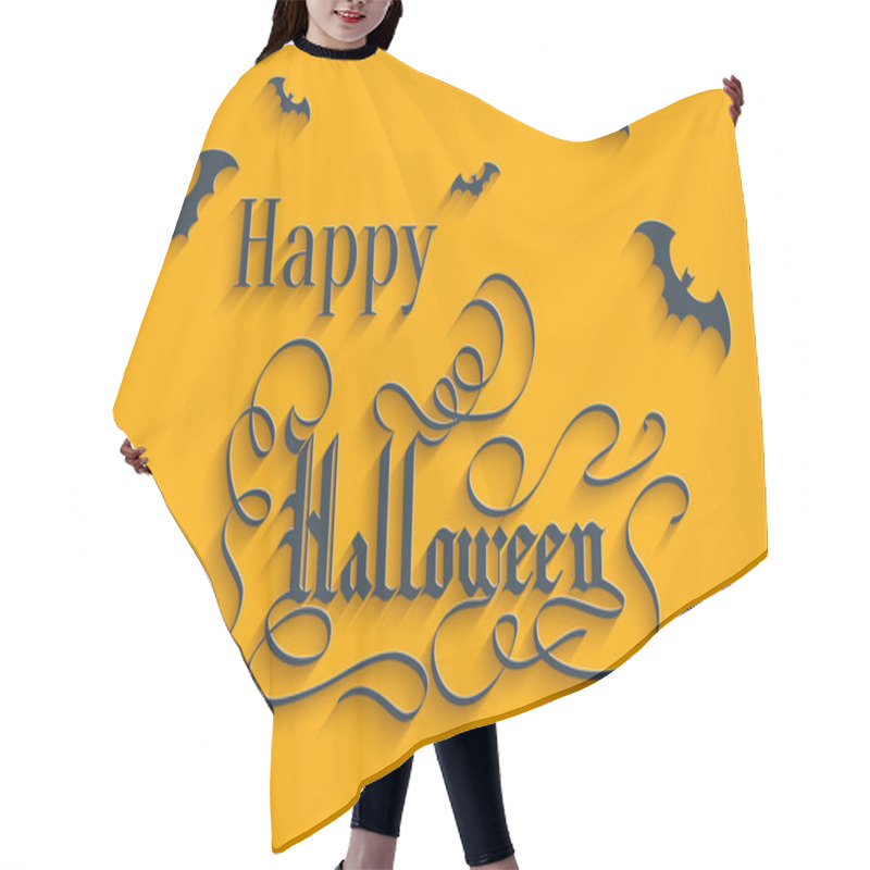 Personality  Happy Halloween Lettering Greeting Card Hair Cutting Cape