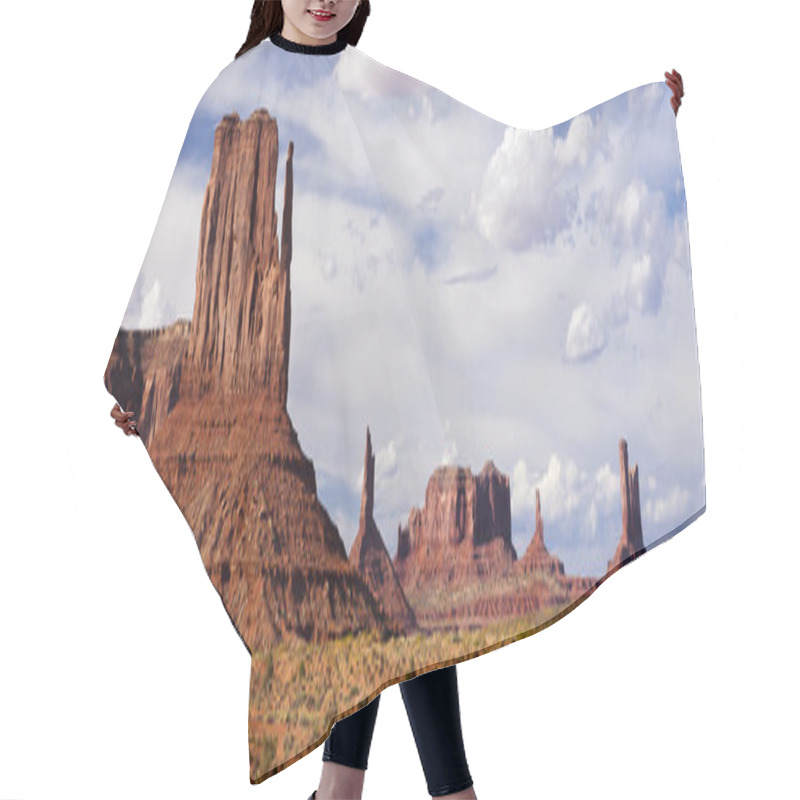 Personality  Sandstone Buttes, Mesas And Spires In Monument Valley Hair Cutting Cape