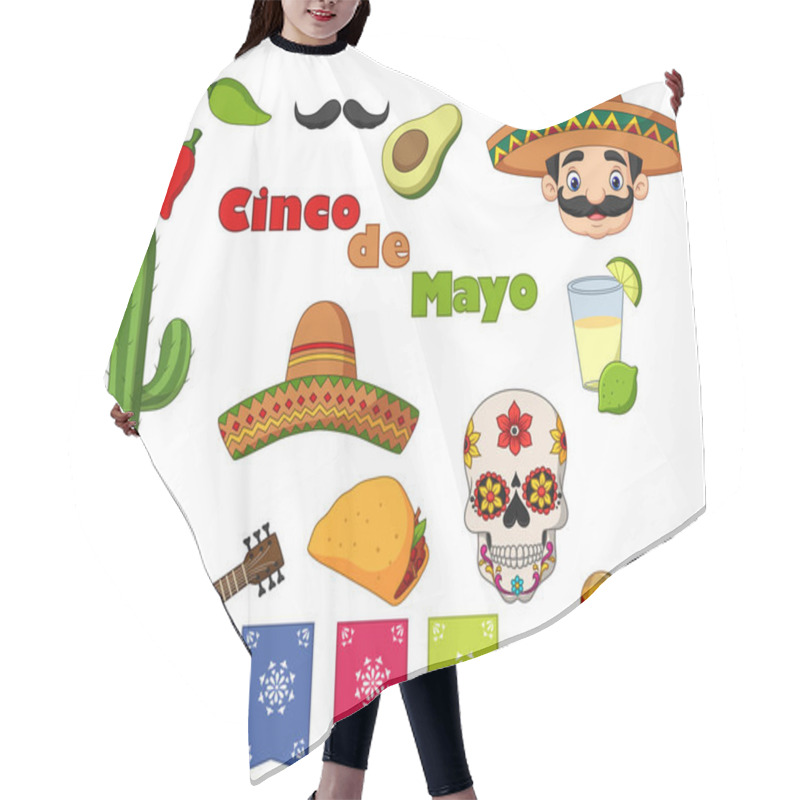 Personality  Vector Illustration Of Collection Of Cinco De Mayo Design Elements Hair Cutting Cape