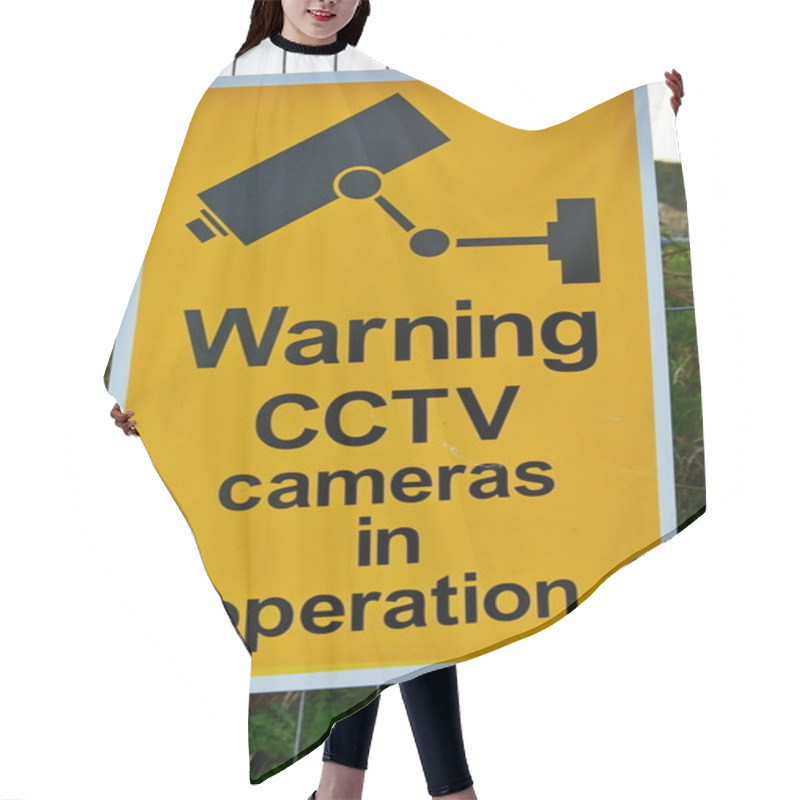 Personality  Generic CCTV Warning Sign Hair Cutting Cape