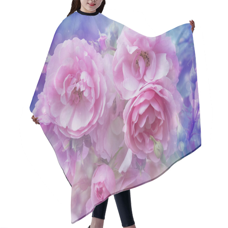 Personality  Beautiful Roses Artistic Dreamy Background With Bokeh Lights Hair Cutting Cape