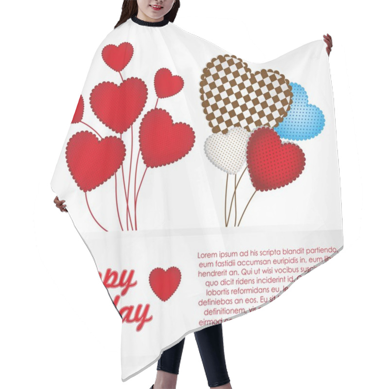 Personality  Heart-shaped Balloons With Patterns Hair Cutting Cape