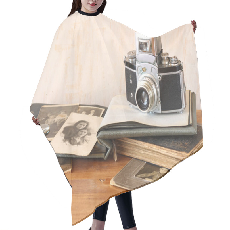 Personality  Old Camera, Antique Photographs Hair Cutting Cape