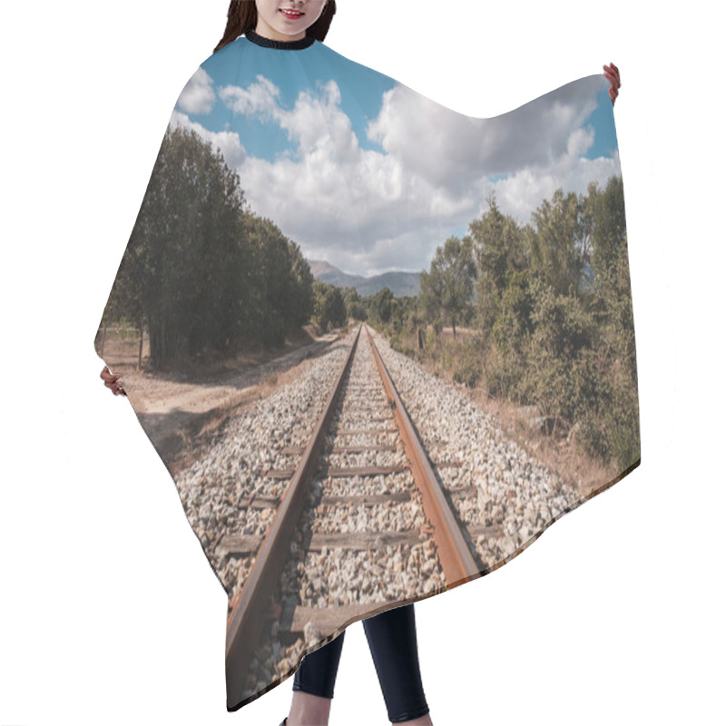 Personality  View Along The Parallel Lines Of A Railway Track Near Belgodere In The Balagne Region Of Corsica Hair Cutting Cape