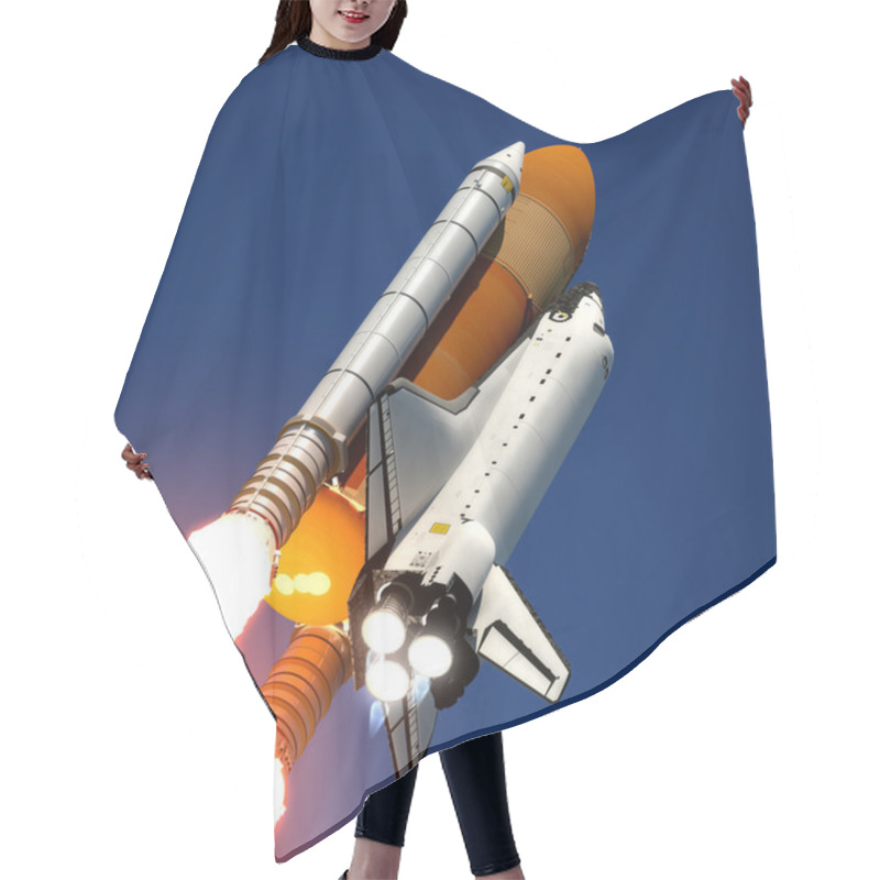 Personality  Space Shuttle Launch. Hair Cutting Cape