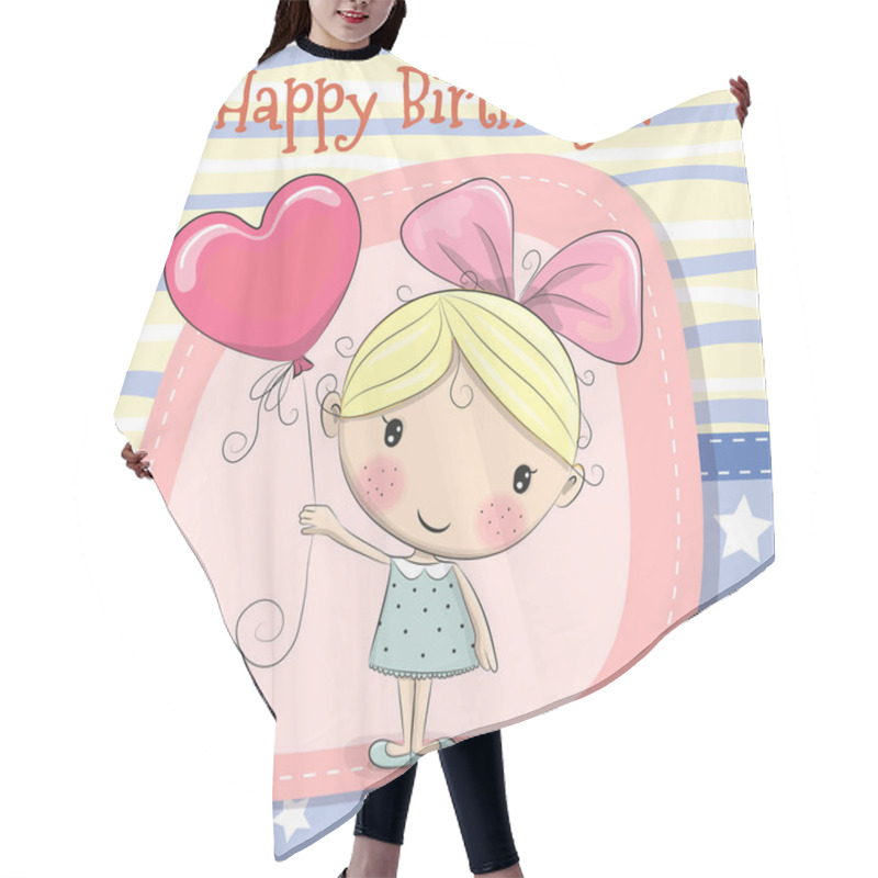 Personality  Cute Cartoon Girl With Balloon Hair Cutting Cape