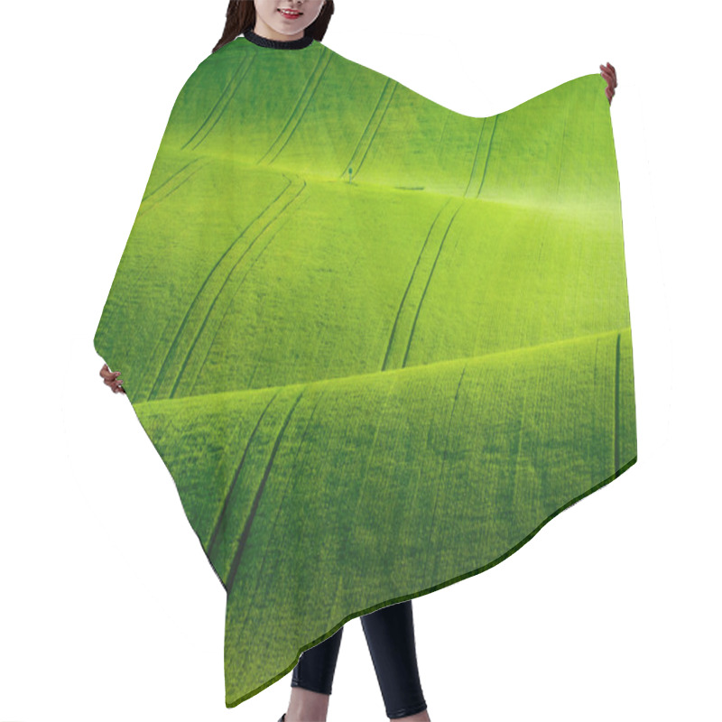 Personality  Green Wavy Hills In South Moravia Hair Cutting Cape