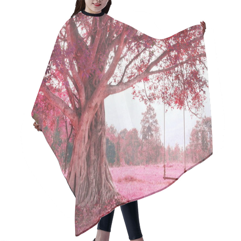 Personality  Swing On Tree, Pink Imagine Forest Hair Cutting Cape