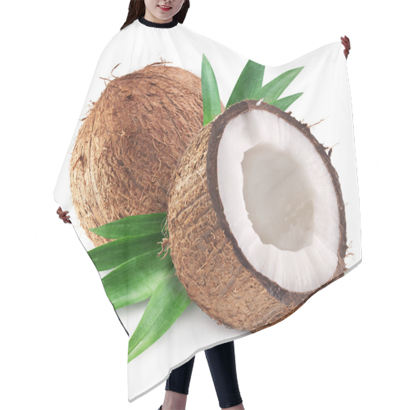 Personality  Coconuts And It's Half With Leaves.  Hair Cutting Cape