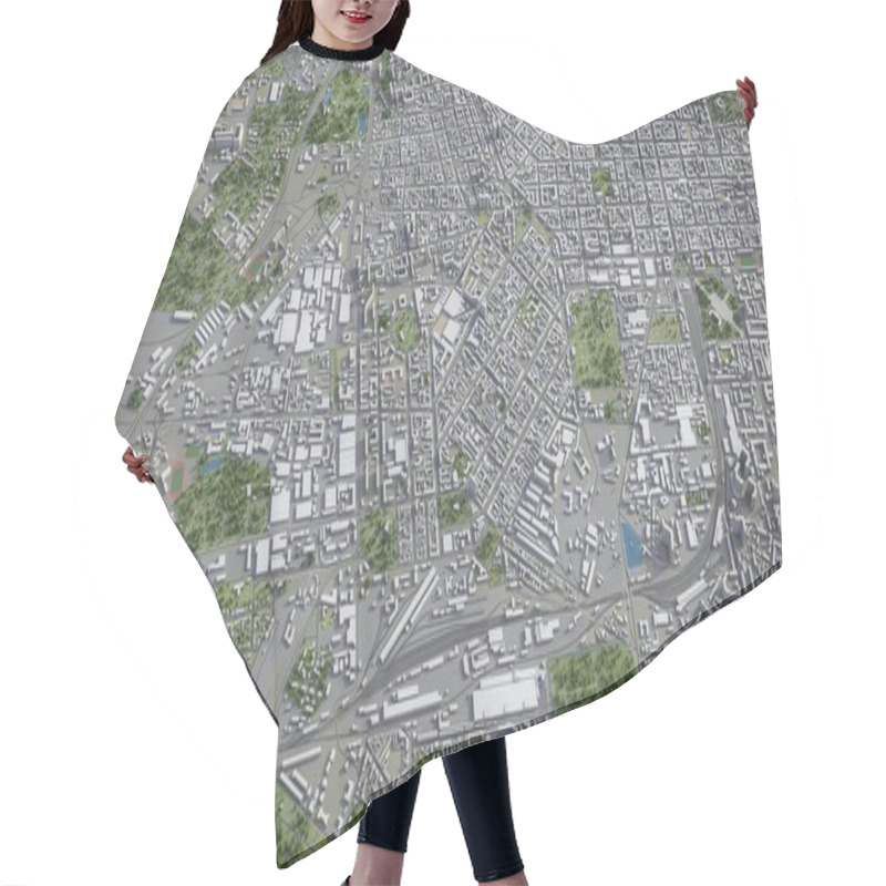 Personality  Odessa - 3D City Model Aerial Rendering Hair Cutting Cape