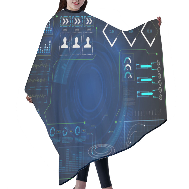 Personality  Abstract Ui Futuristic Screen  Hair Cutting Cape