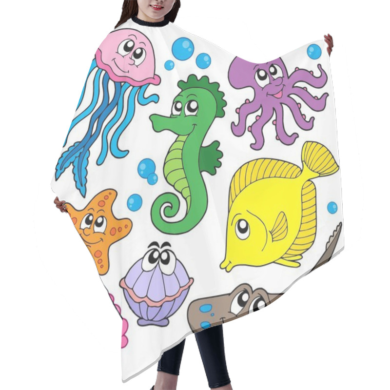 Personality  Marine Fish Collection Hair Cutting Cape