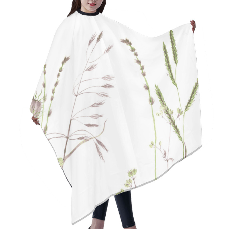 Personality  Silhouettes Of Flowers And Grass Hair Cutting Cape