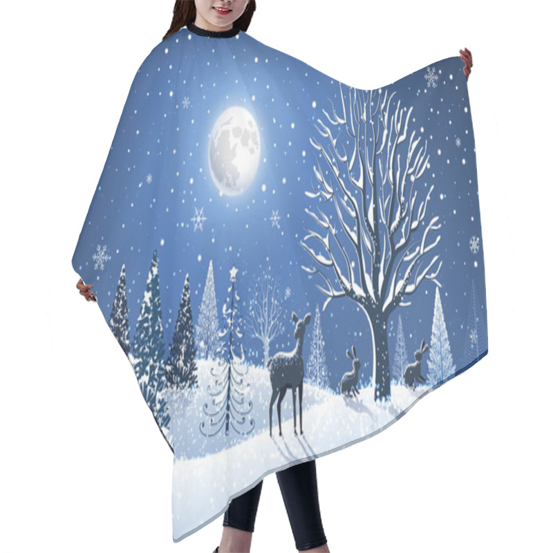 Personality  Christmas Card With Reindeer Hair Cutting Cape