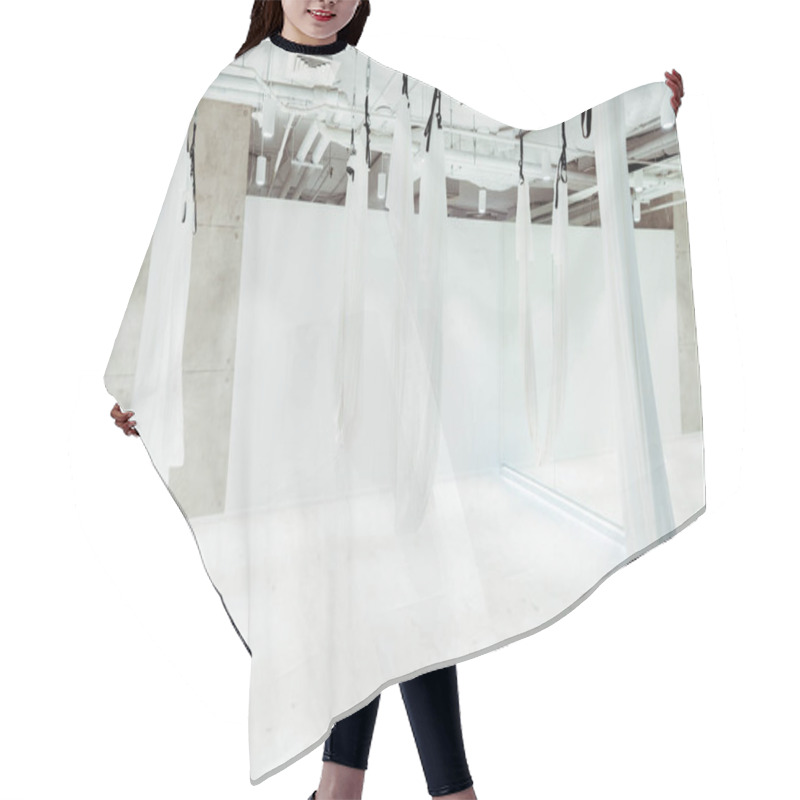 Personality  Light White Spacious Studio Equipped For Antigravity Yoga Hair Cutting Cape