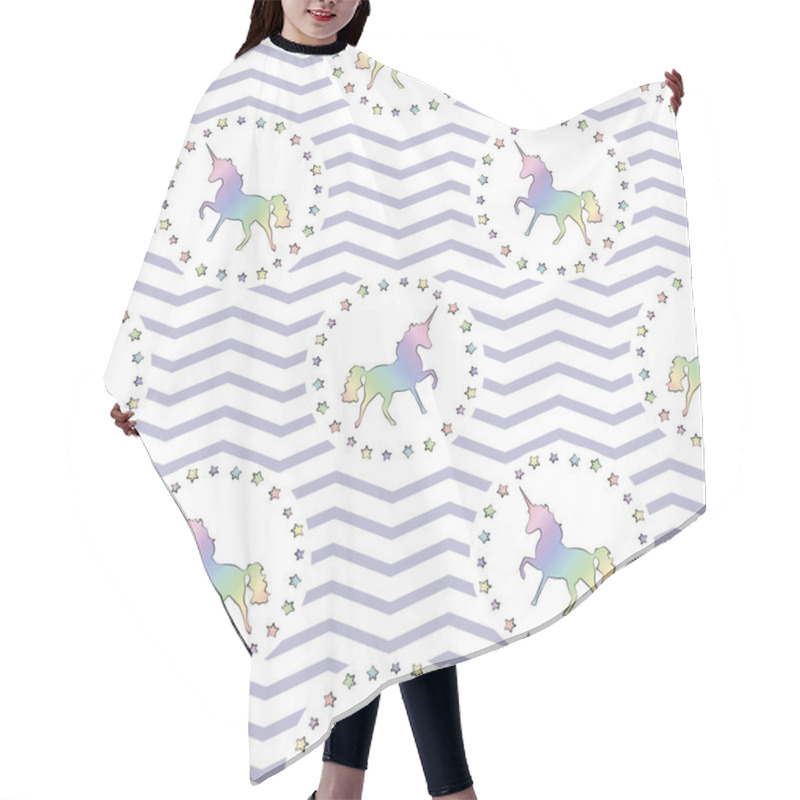 Personality  Unicorn. Gold Pattern Hair Cutting Cape