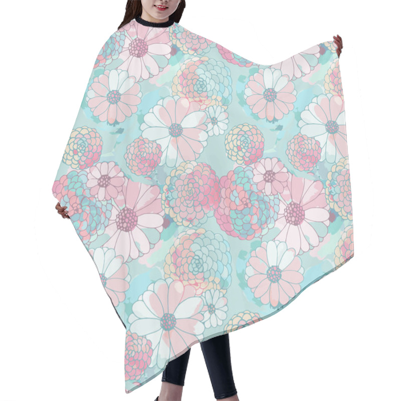 Personality  Seamless Vector Floral Texture Hair Cutting Cape