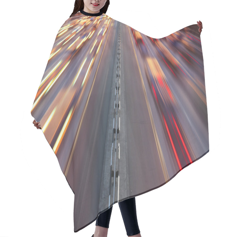 Personality  Night Time Traffic On Highway Hair Cutting Cape