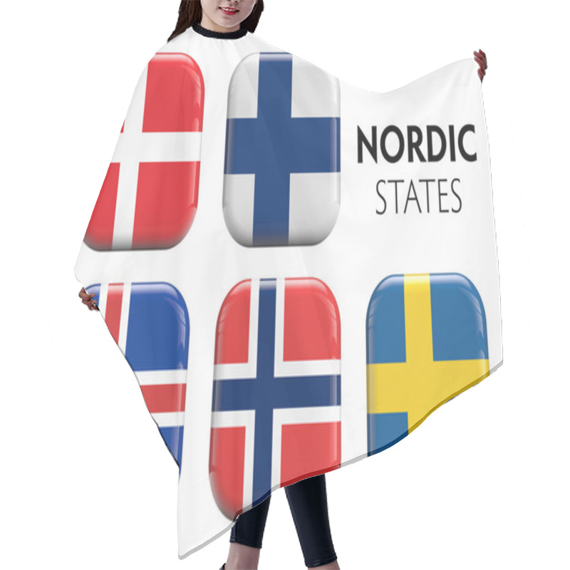 Personality  Scandinavian Flags Hair Cutting Cape