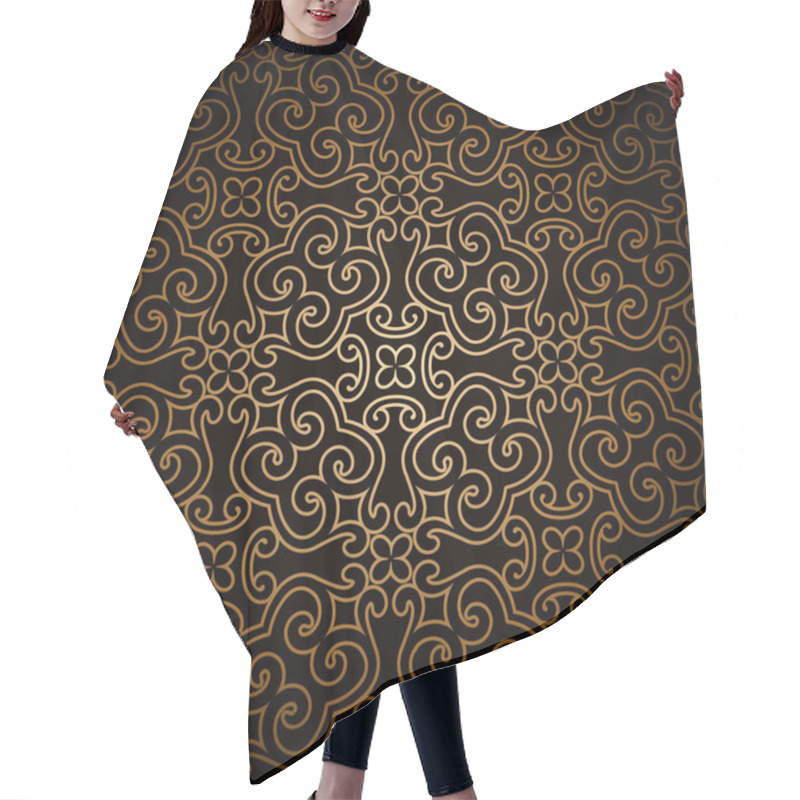 Personality  Dark Gold Pattern Hair Cutting Cape