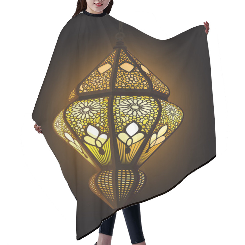 Personality  Illustration Of Stylish Arabic Lantern Hair Cutting Cape