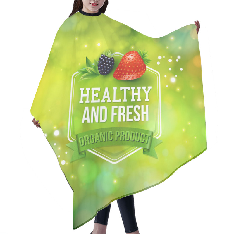 Personality  Healthy Fresh Organic Product Card Vector Design Hair Cutting Cape