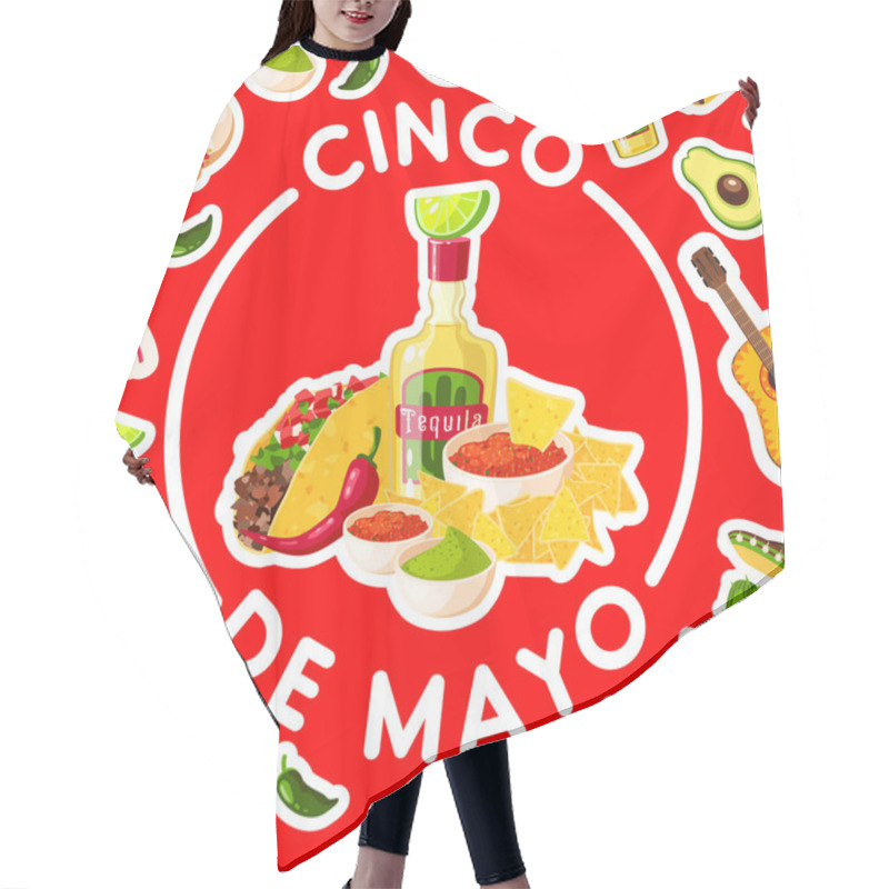 Personality  Cinco De Mayo Card With Mexican Fiesta Party Food Hair Cutting Cape