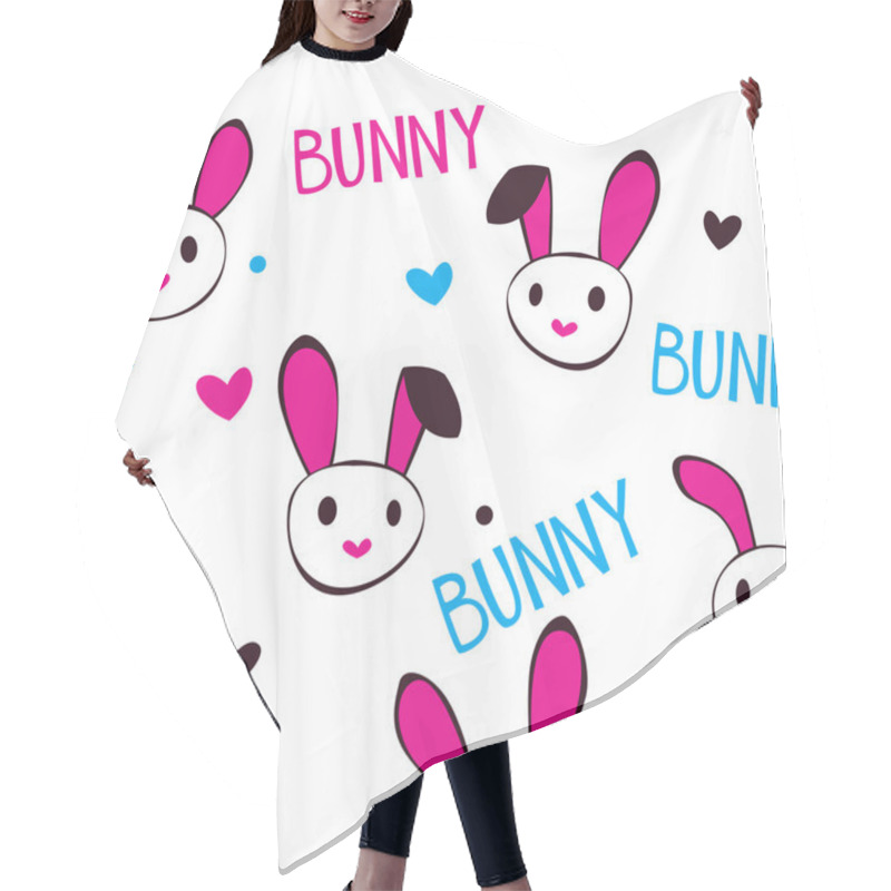 Personality  Funny Girlish Texture With Bunny Faces Hair Cutting Cape