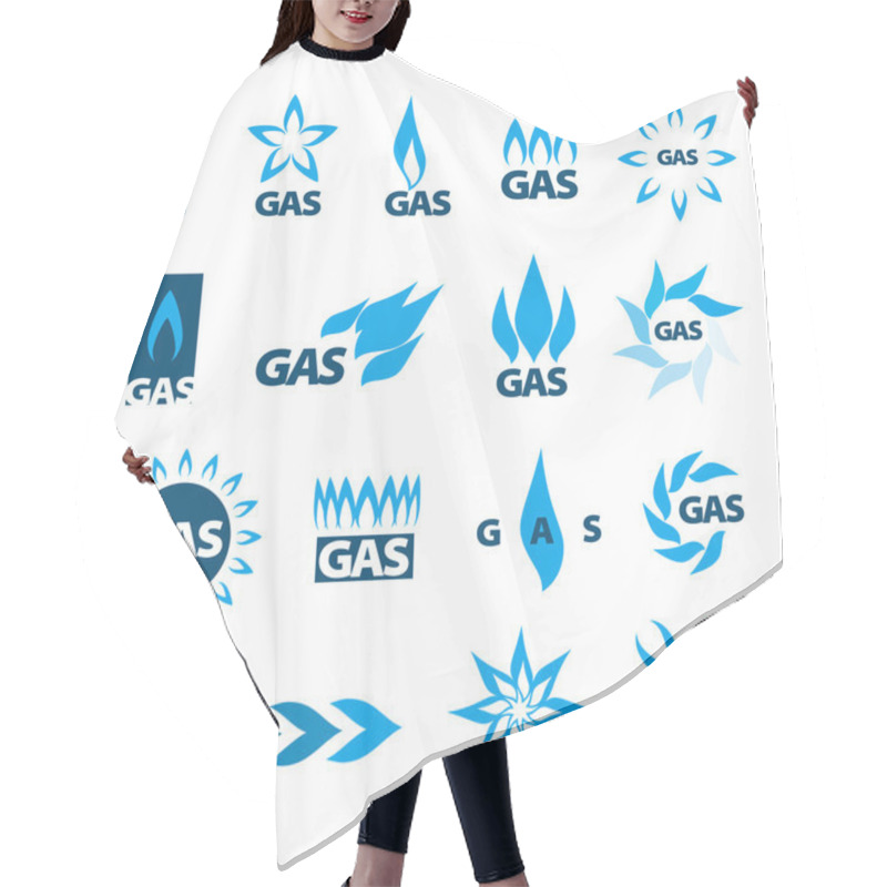 Personality  Collection Of Vector Logos Of Natural Gas Hair Cutting Cape