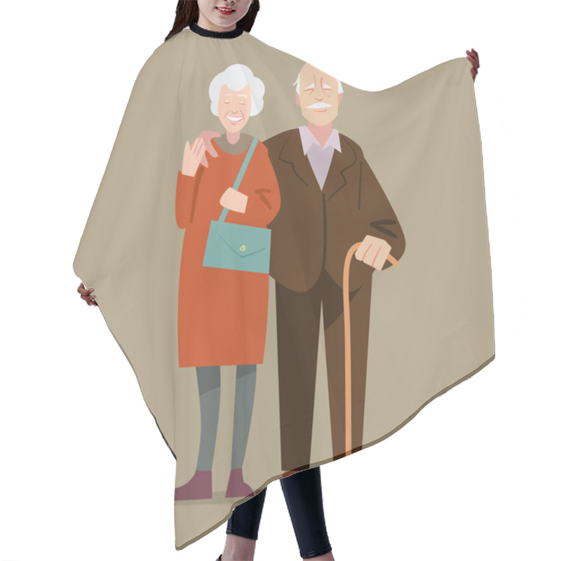 Personality  Happy Cartoon Grandparents Hair Cutting Cape