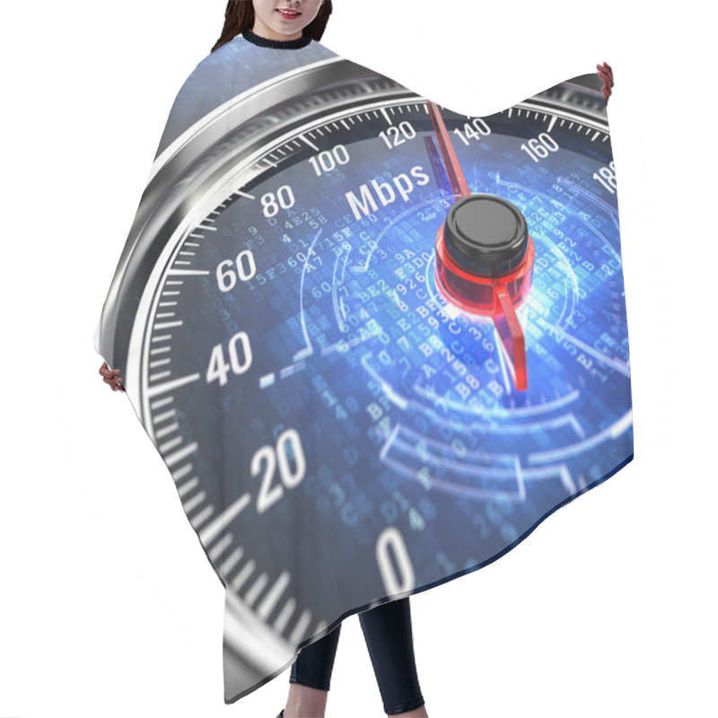 Personality  High Speed Internet Connection Concept - Speedometer With Internet Connection Speed Hair Cutting Cape