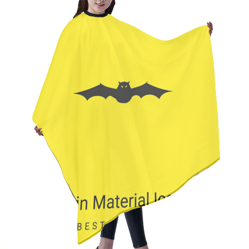 Personality  Bat With Extended Wings In Frontal View Minimal Bright Yellow Material Icon Hair Cutting Cape